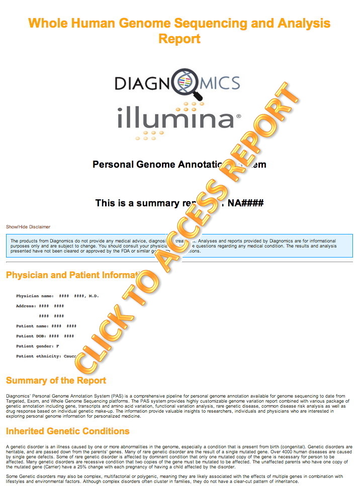 Genome Analysis Service DEMO Report Picture